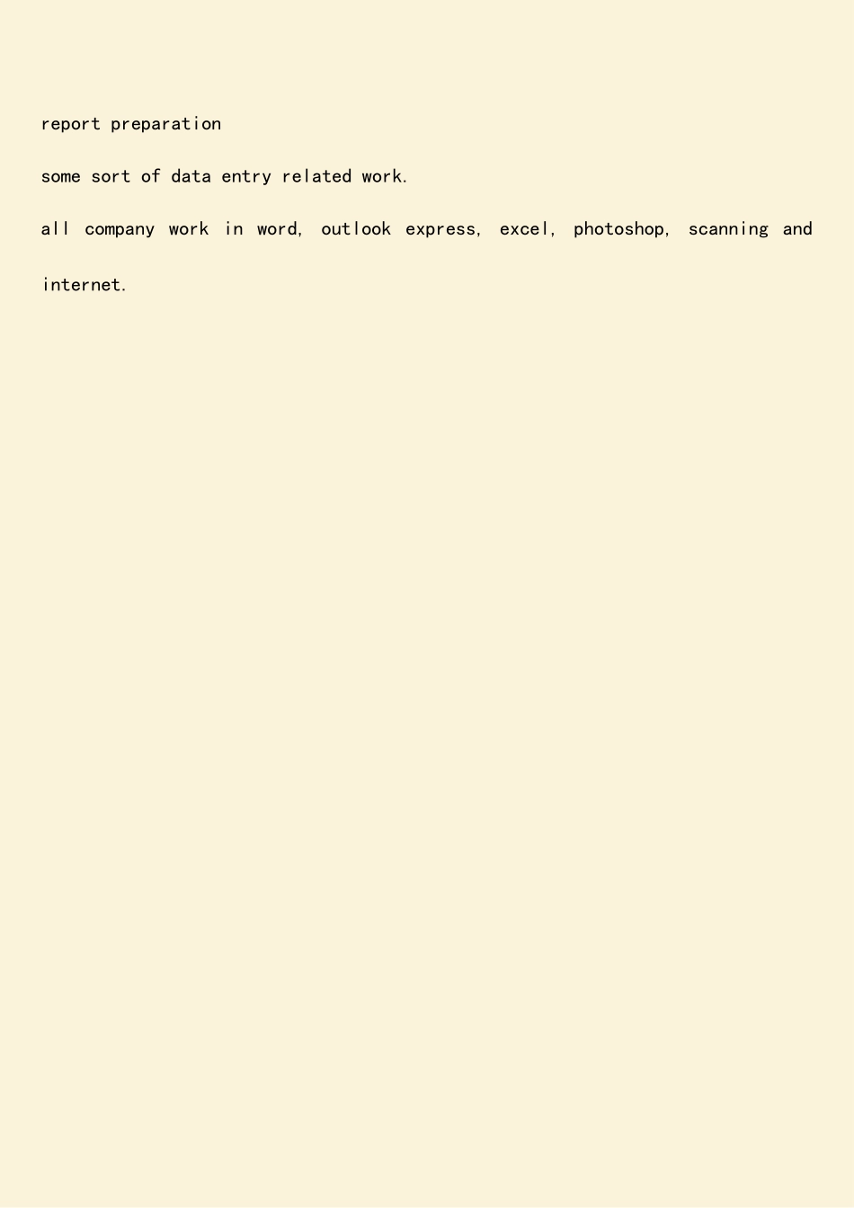 参考范文：计算机毕业生的英语简历参考文本_第3页