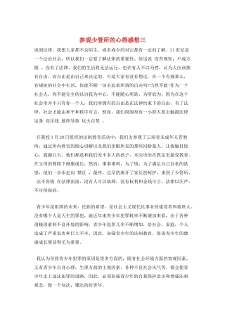参观少管所的心得感想三