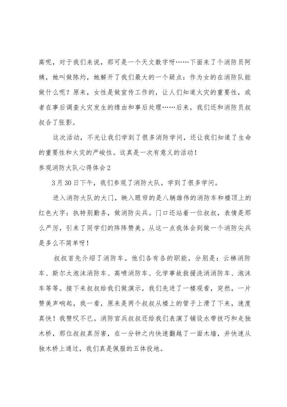 参观消防大队心得体会_第2页