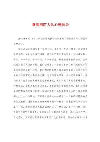 参观消防大队心得体会