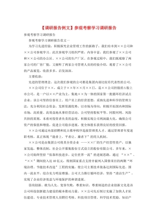 参观考察学习调研报告