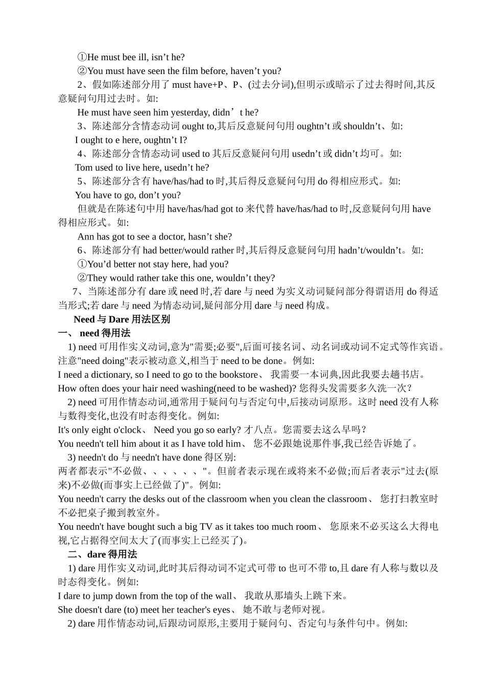 反义疑问句练习题_第2页