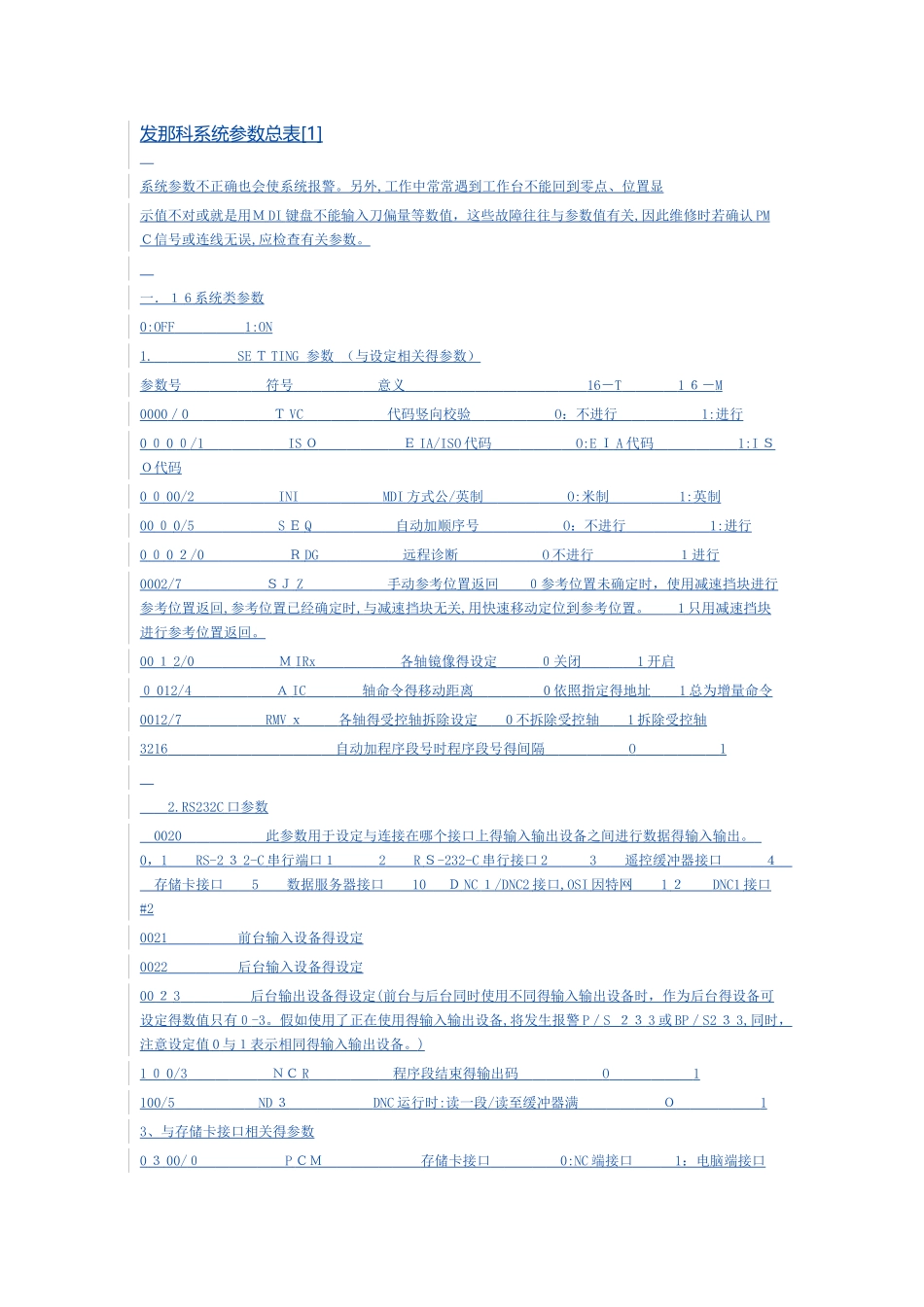 发那科参数大全_第1页