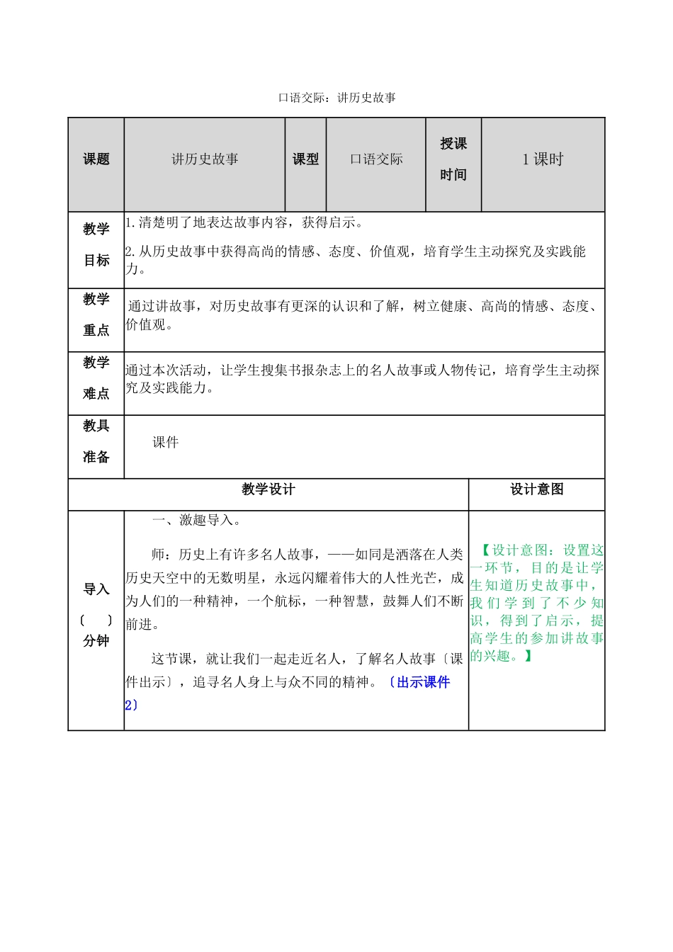 口语交际8讲历史故事教案_第1页