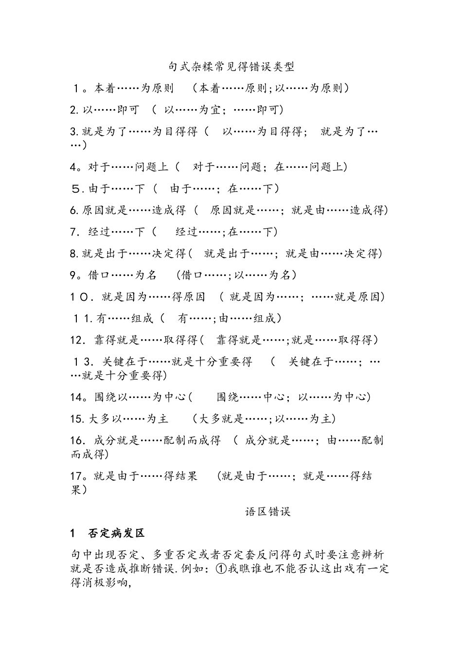 句式杂糅常见的错误类型_第1页