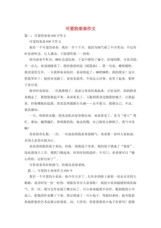 可爱的弟弟作文