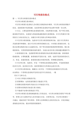 可行性报告格式