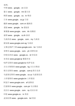 各个国家的谷歌网站究极版