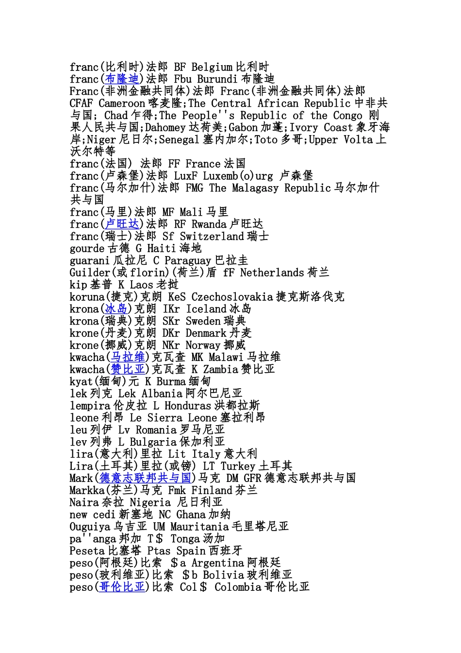 各国货币名称的英文缩写简写_第3页
