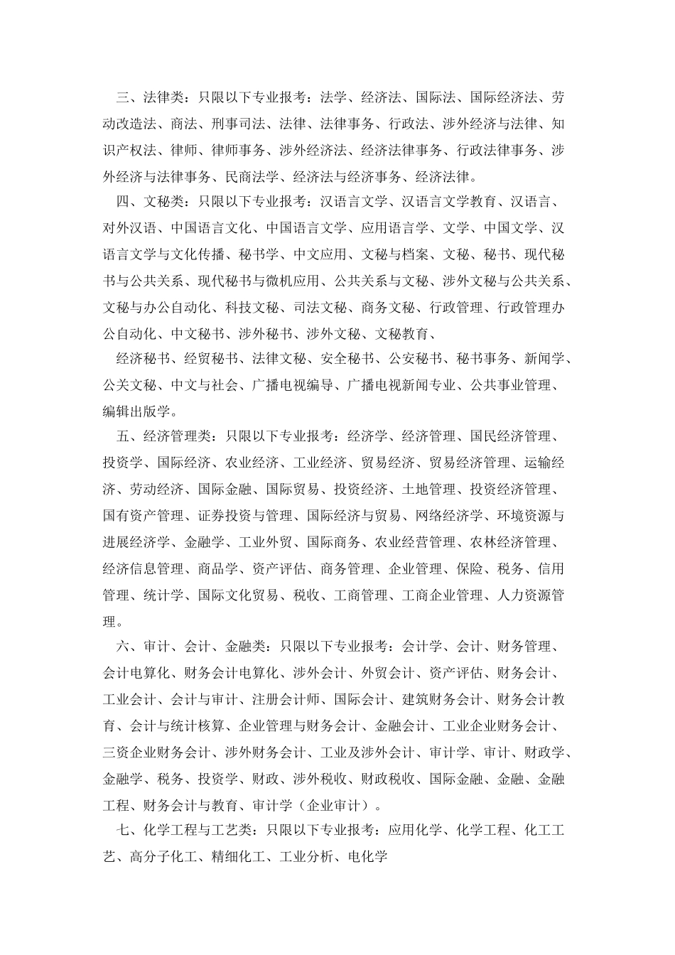 各岗位允许报考专业类别目录_第2页