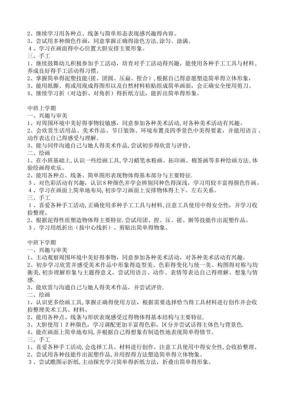 各年龄段幼儿美术活动目标_第2页