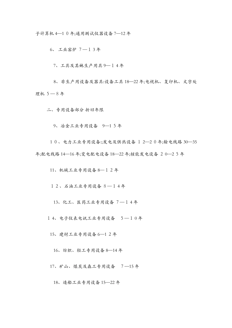 各类固定资产折旧年限及残值率表_第3页