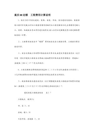 各类费用取费标准