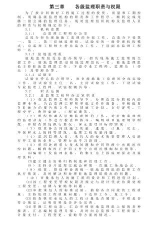 各级监理职责与权限