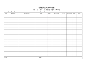 合格供应商清单列表