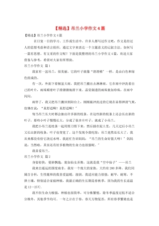 吊兰小学作文4篇