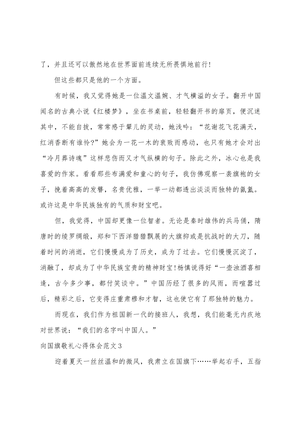 向国旗敬礼心得体会范文_第3页