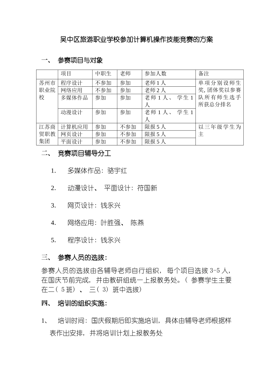 吴中区旅游职业学校参加计算机操作技能比赛方案_第2页