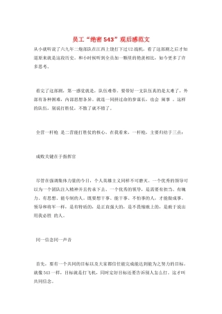 员工“绝密543”观后感范文