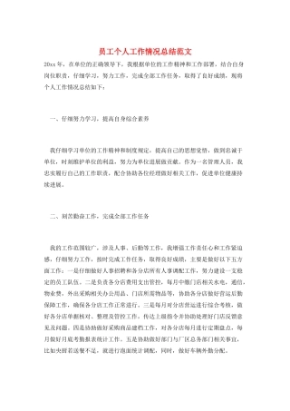 员工个人工作情况总结范文