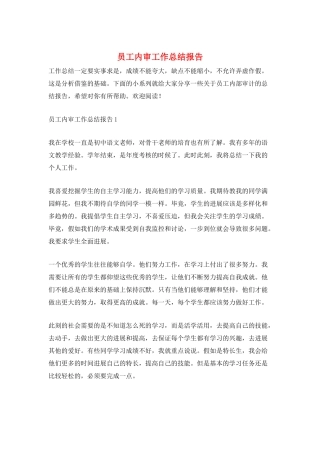 员工内审工作总结报告