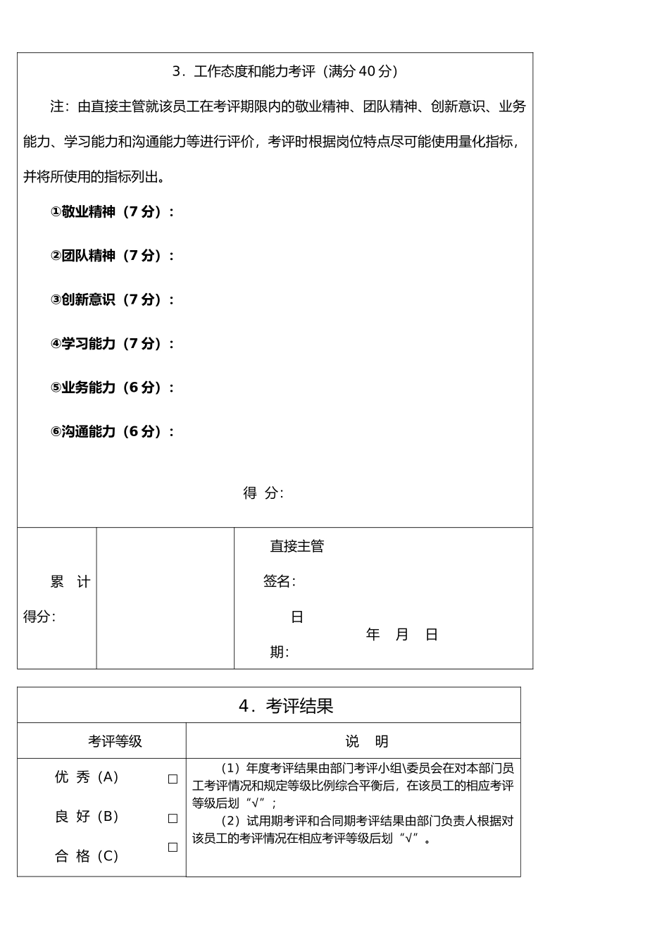 员工工作绩效考评表_第3页