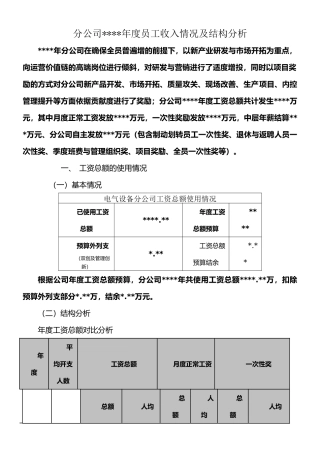员工年度薪酬收入结构分析报告