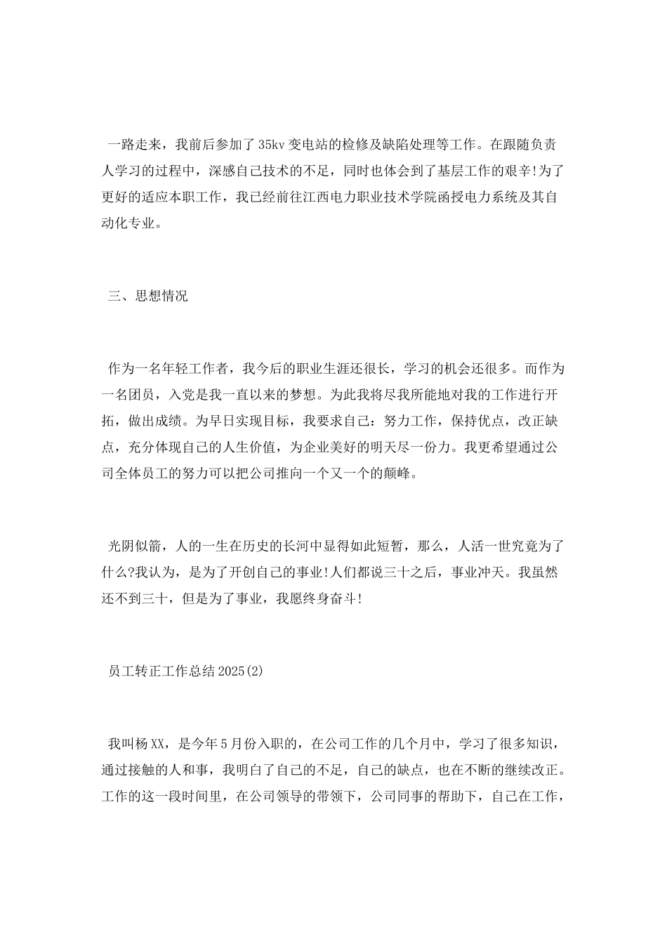 员工转正工作总结2025_第3页