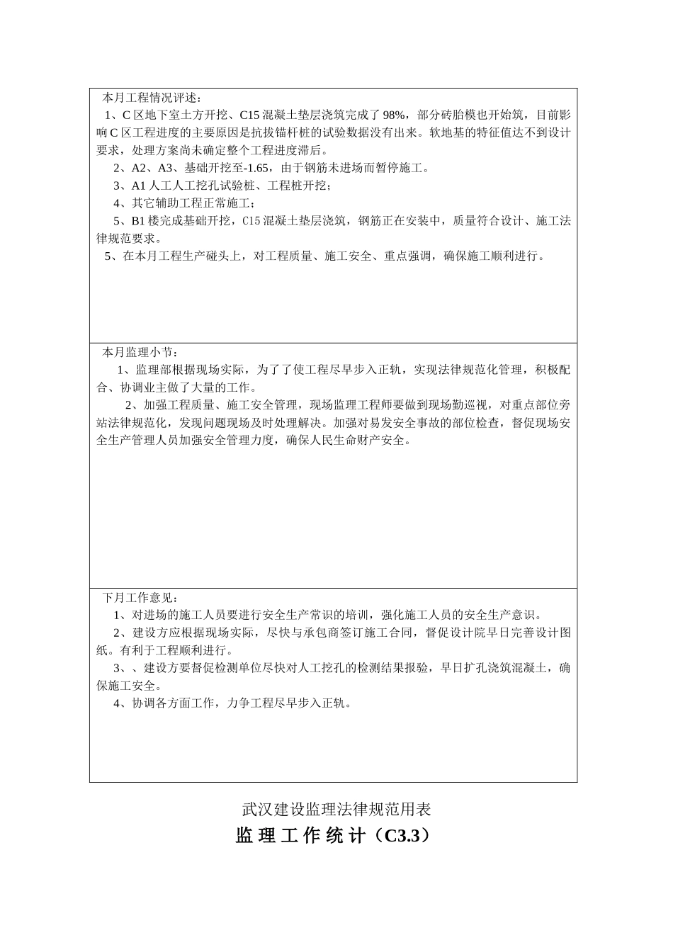 咸市中心医院整体搬迁工程监理月报_第3页