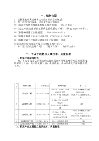 哈大客专海城分站桥梁工程监理实施细则
