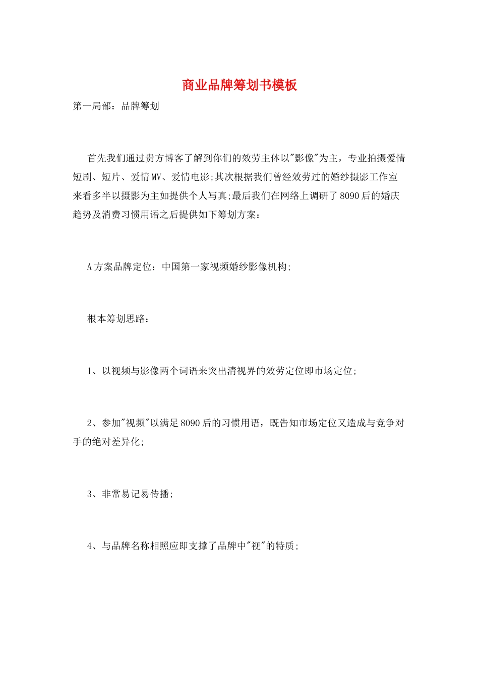 商业品牌策划书模板_第1页