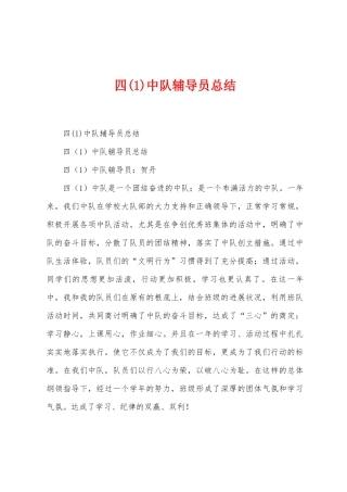 四中队辅导员总结