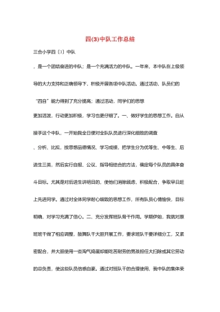 四中队工作总结