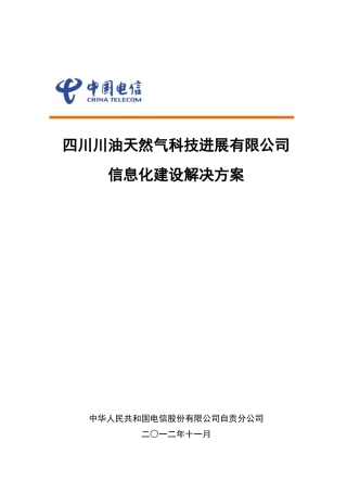 四川川油天然气科技发展有限公司信息化建设解决方案样本