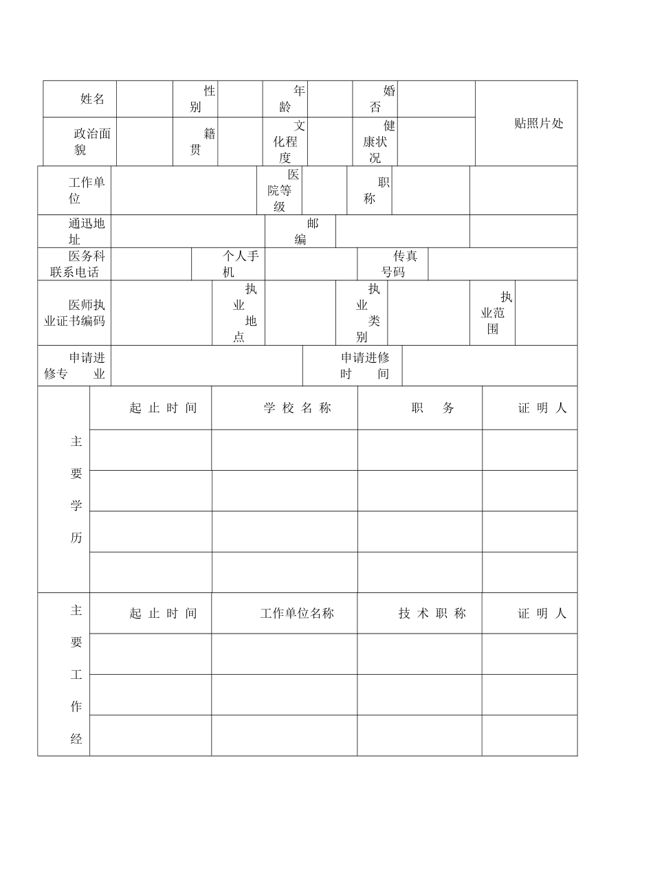 四川省人民医院进修申请表_第2页