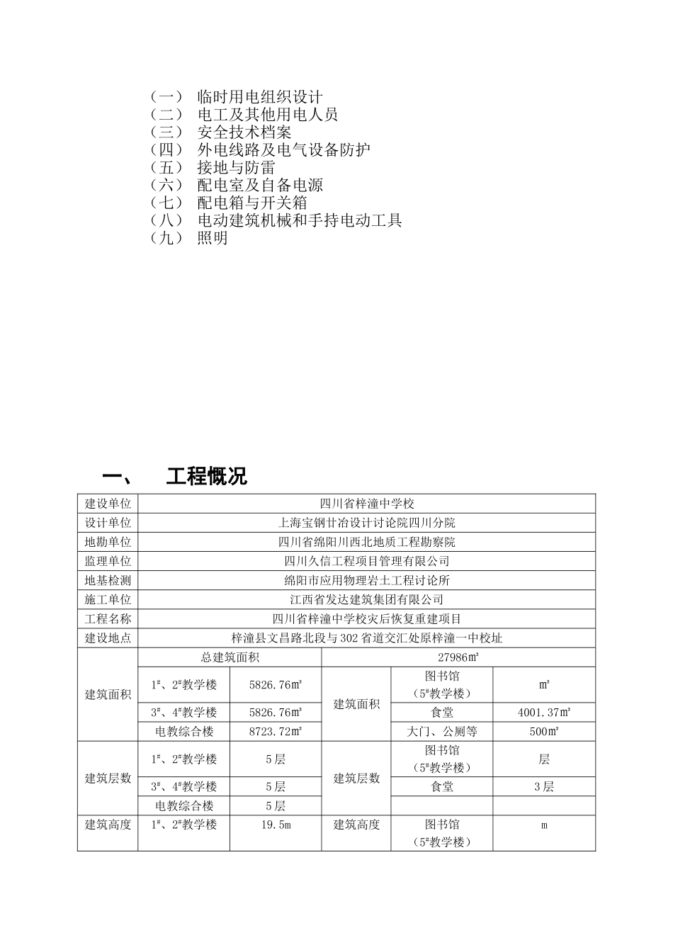 四川省梓潼中学校灾后重建恢复工程临时用电安全监理实施细则_第3页