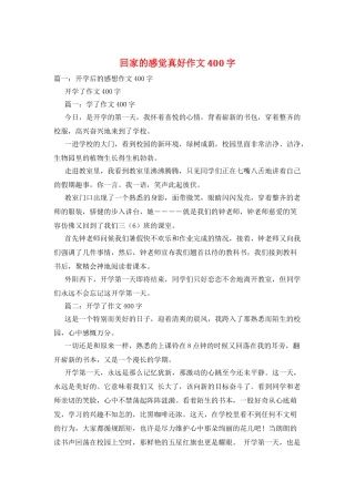 回家的感觉真好作文400字