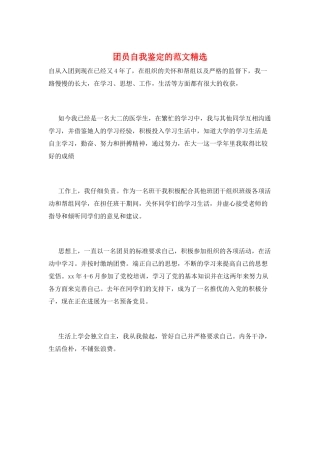 团员自我鉴定的范文精选