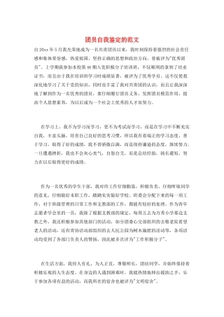 团员自我鉴定的范文