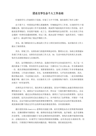 团总支学生会个人工作总结