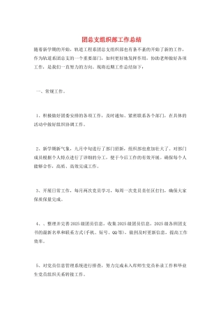 团总支组织部工作总结