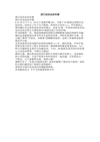 团日活动总结有感-精品范文资料