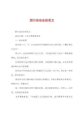 团日活动总结范文