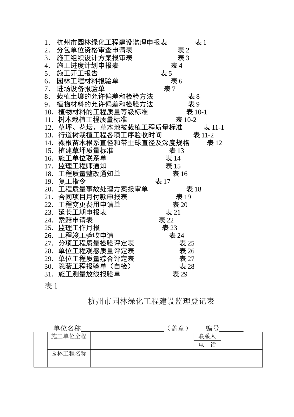 园林绿化工程建设监理程序系列用表_第2页