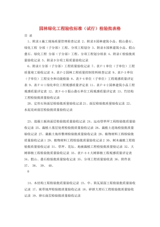 园林绿化工程验收标准检验批表格