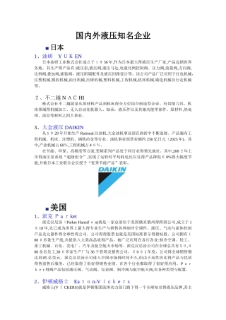 国内外液压企业