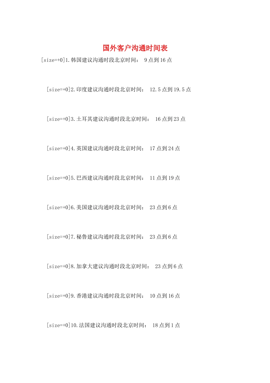 国外客户沟通时间表_第1页