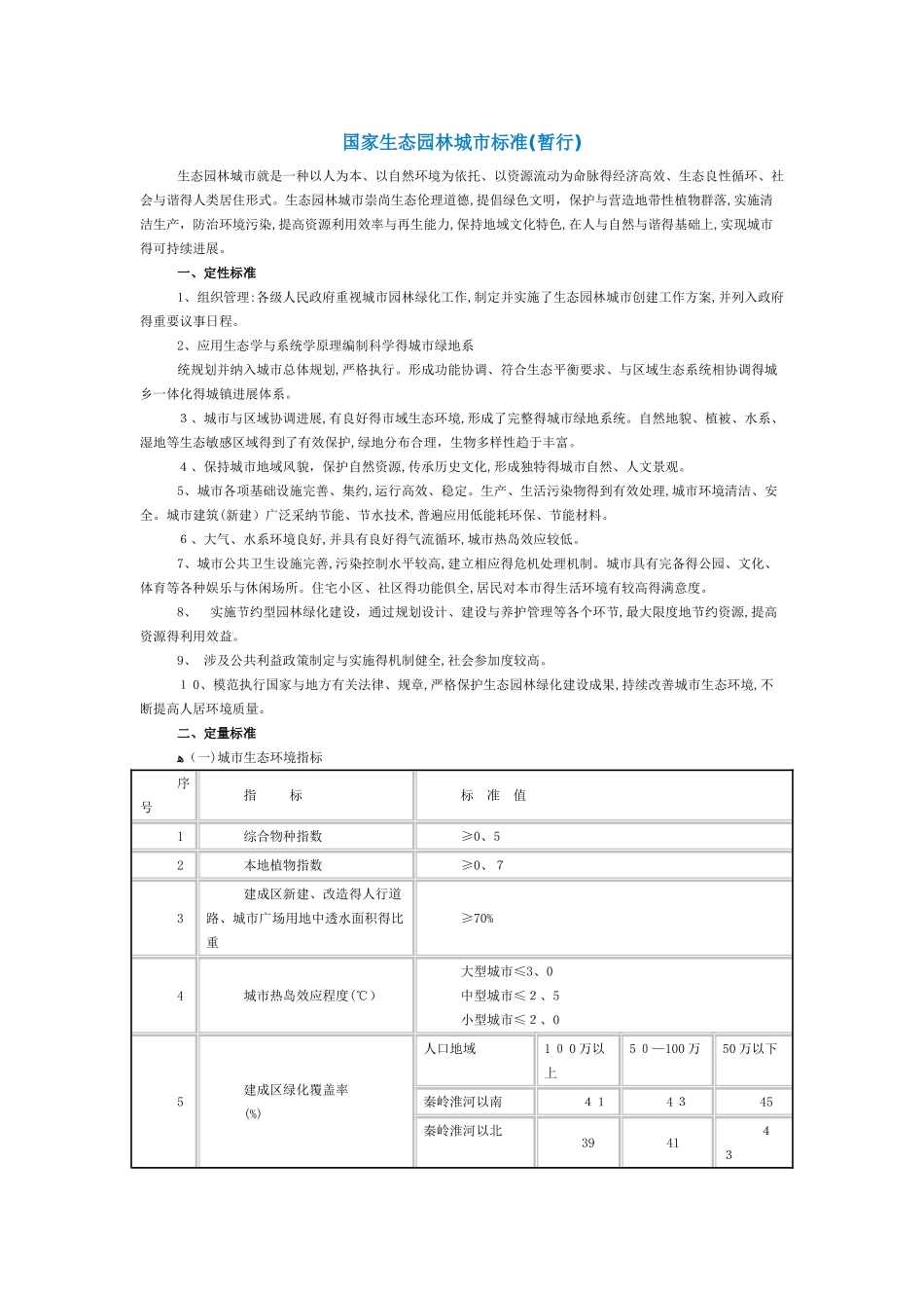 国家生态园林城市标准_第1页