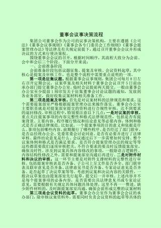 国有企业董事会议事程序培训素材