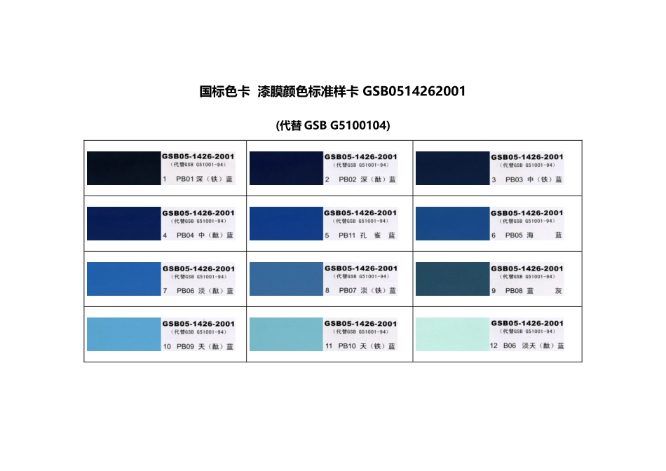 国标色卡  漆膜颜色标准样卡 GSB05_第1页